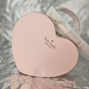 Kate Spade Love Shack Heart pink leather handbag crossbody, NWT!!!